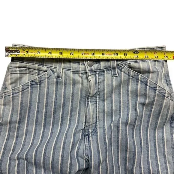 AG Adriano Goldschmied Women's Rosie High Waist Crop Wide Leg Jeans Sz 32 Stripe - Picture 10 of 13